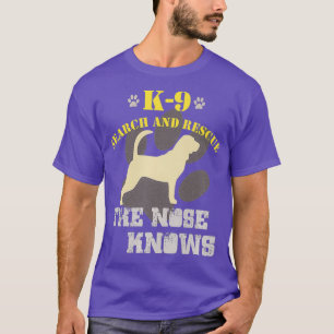 K9 Search  Rescue Dog Team Bloodhound Tracking T-Shirt