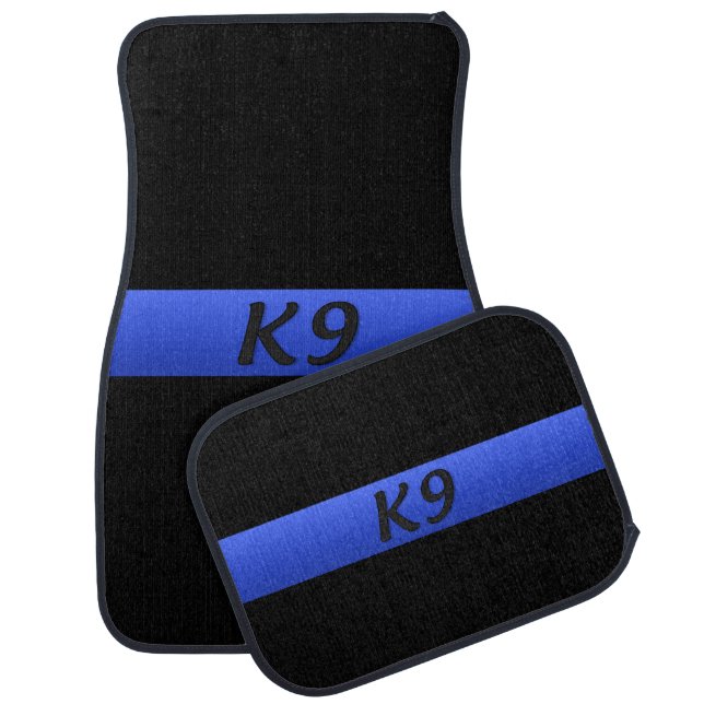 K9 Thin Blue Line Design Car Mat (Set)