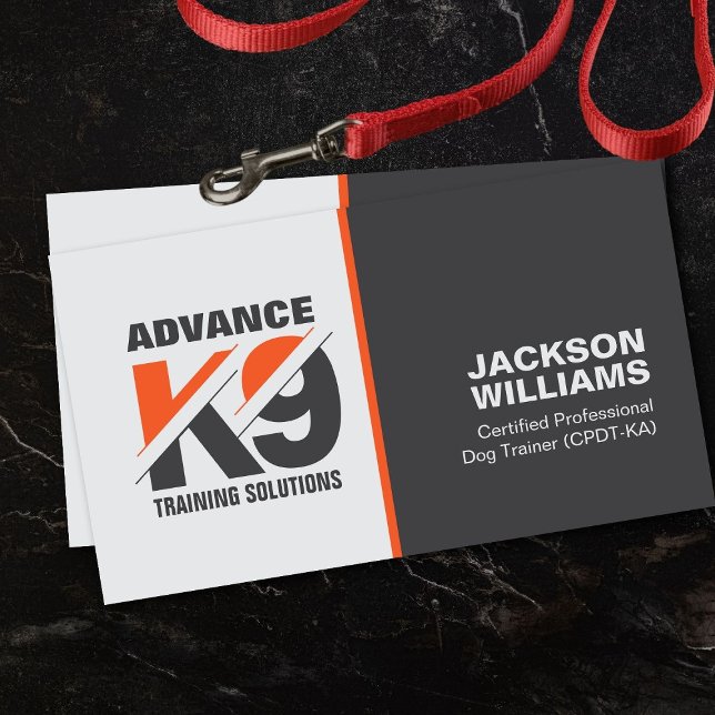 K9 Training - Dog Trainer - Canine Behaviourist  Business Card (Creator Uploaded)