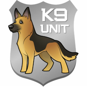 K9 Unit Cartoon German Shepherd Cutout