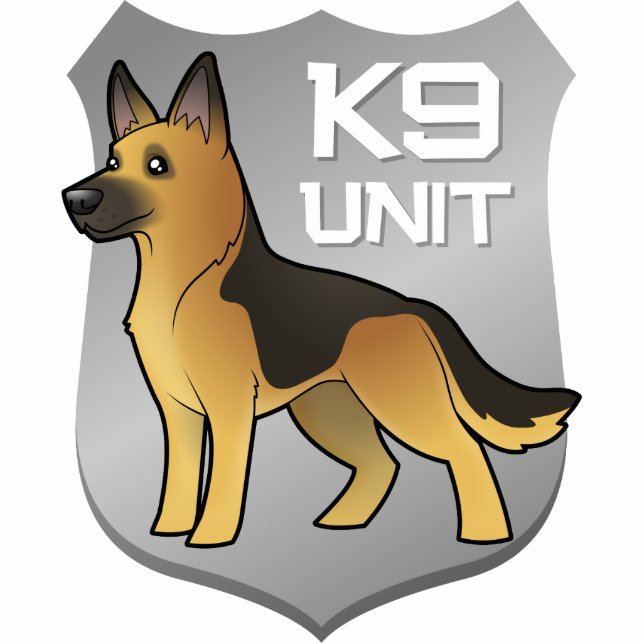 K9 Unit Cartoon German Shepherd Cutout (Front)