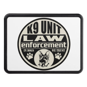 K9 Unit In Dogs We Trust (Black) Hitch Cover