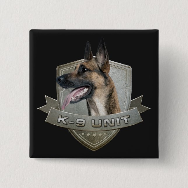 K9 Unit  - Malinois - Belgian shepherd Button (Front)
