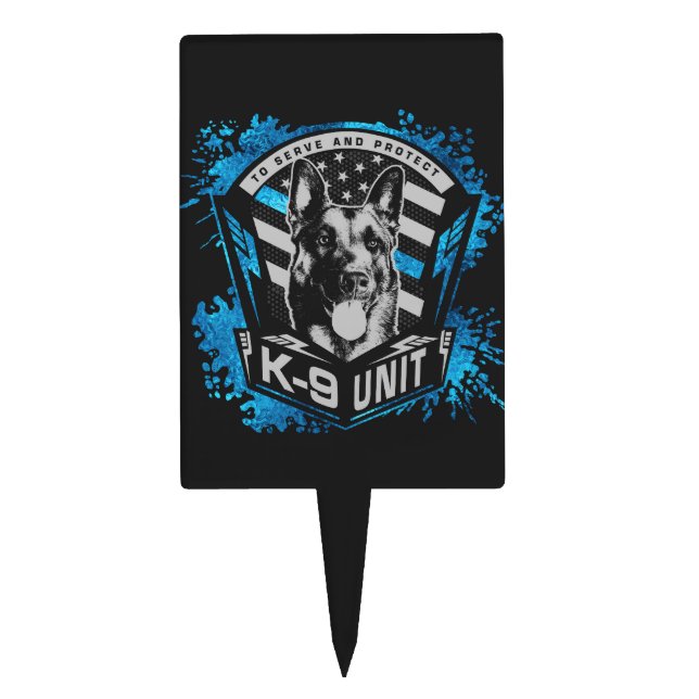K9 Unit  - Malinois - Belgian shepherd Cake Topper (Front)