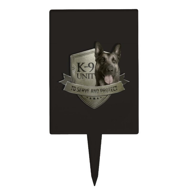 K9 Unit  - Malinois - Belgian shepherd Cake Topper (Front)