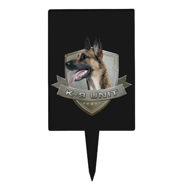K9 Unit  - Malinois - Belgian shepherd Cake Topper (Front)