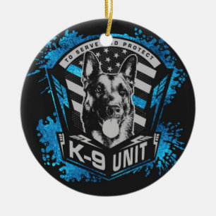 K9 Unit  - Malinois - Belgian shepherd Ceramic Ornament