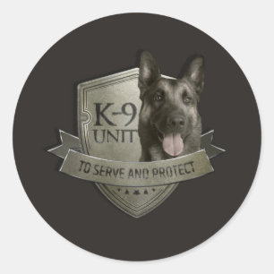 K9 Unit - Malinois - Belgian shepherd Classic Round Sticker