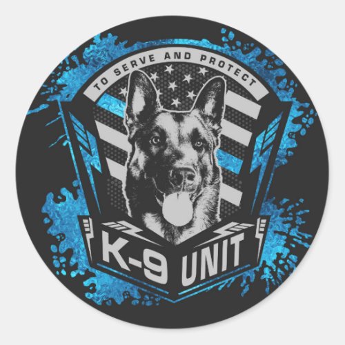 K9 Unit  _ Malinois _ Belgian shepherd Classic Round Sticker