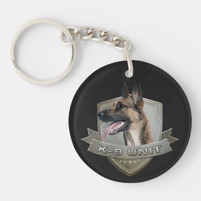 K9 Unit  - Malinois - Belgian shepherd Keychain (Front)