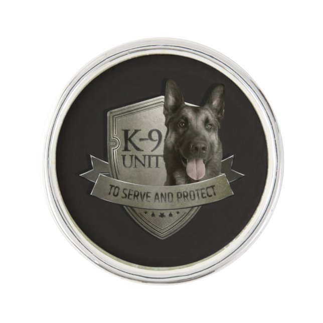 K9 Unit  - Malinois - Belgian shepherd Lapel Pin (Front)