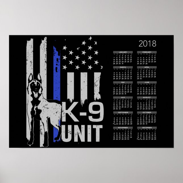 K9 Unit - Malinois  Calendar 2018 Poster (Front)