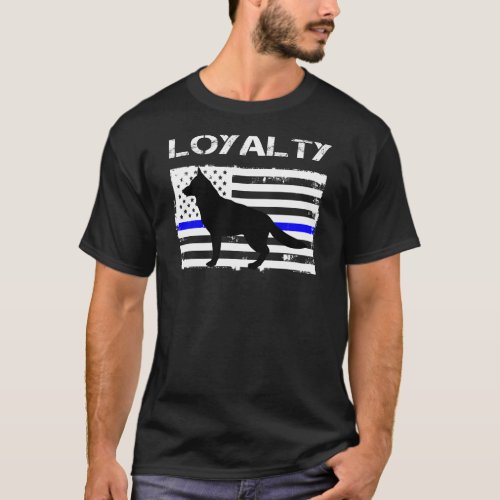 K9 Unit Police Dog Loyalty K_9 Officer US Flag T_Shirt