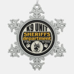 K9 Unit Sheriff&#39;s Department Snowflake Pewter Christmas Ornament at Zazzle