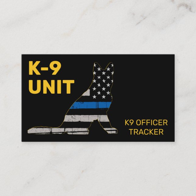 K9 Unit Thin Blue Line Law Enforcement Police Dog  Business Card (Front)