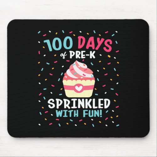 K 100 Days Of School Girls Sprinkled Fun Cupcake S Mouse Pad