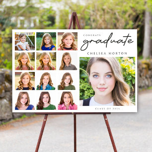 K-12 Graduation Photo Collage Foam Board Sign