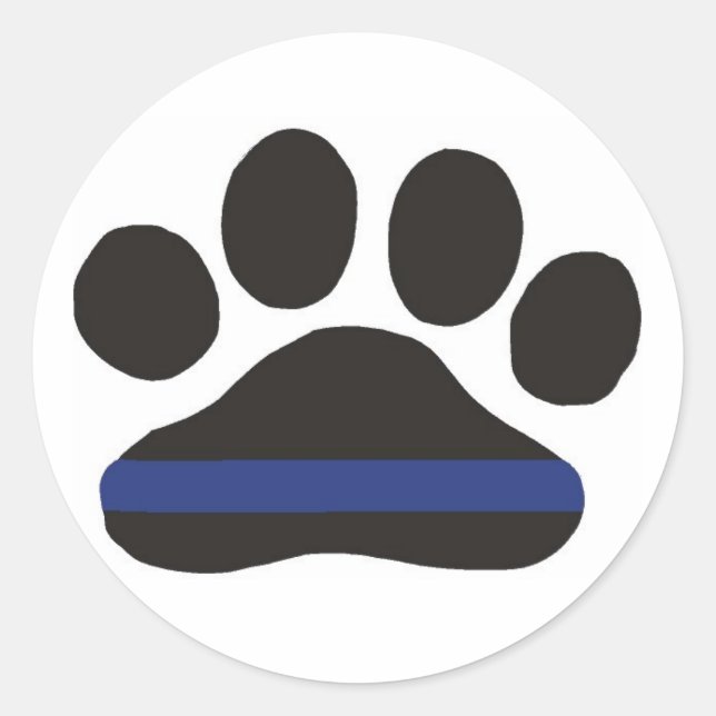 K-9 Blue Line Paw Sticker (Front)