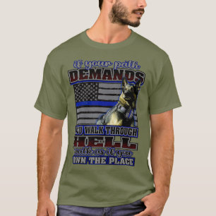 K 9 Dog Costume Police Handler Thin Blue Line T-Shirt