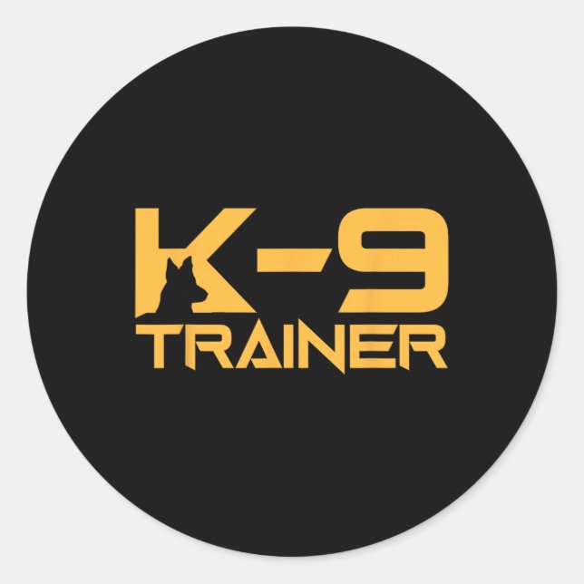 K-9 K9 Dog Handler Trainer Police Security Hallowe Classic Round Sticker (Front)