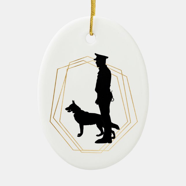 K-9 Police Officer Christmas Ornament (Front)