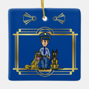 K-9 Police Officer Christmas Ornament Ver. 2