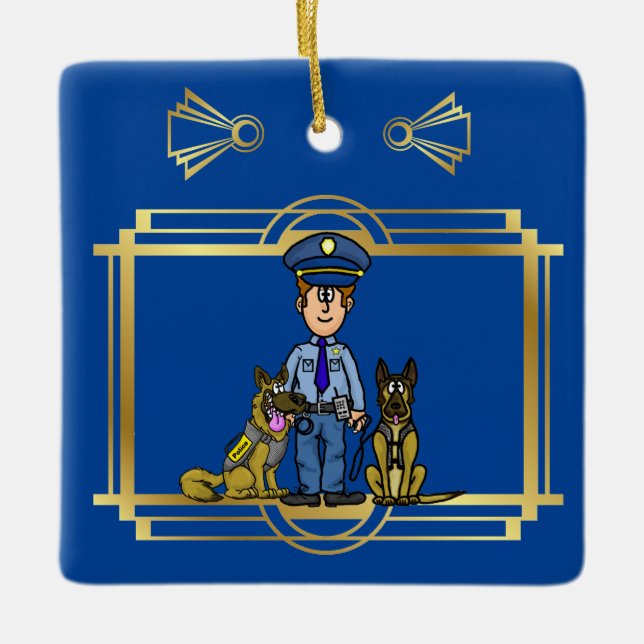 K-9 Police Officer Christmas Ornament Ver. 2 (Front)