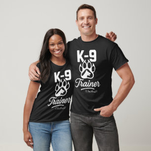 K-9 Trainer Personalized Black  T-Shirt