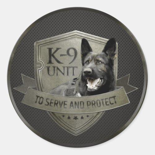 K_9 Unit GSD _Working German Shepherd Dog Classic Round Sticker