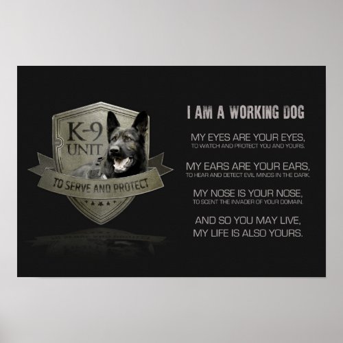 K_9 Unit GSD _Working German Shepherd Dog Poster