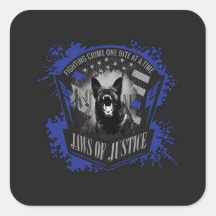 K-9 Unit - Jaws of Justice Square Sticker