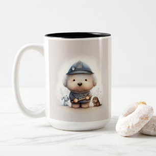 K-9 unit on the beat..scent-sational crime officer Two-Tone coffee mug