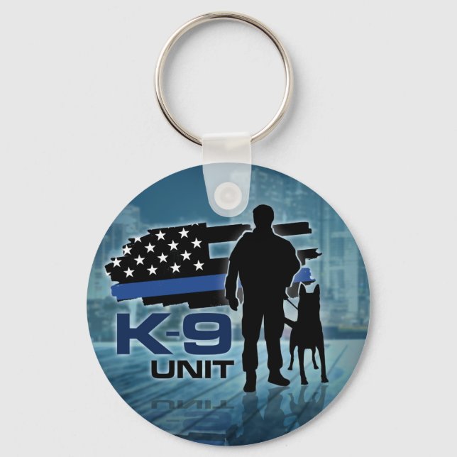 K-9 Unit  -Police Dog - Malinois Keychain (Front)