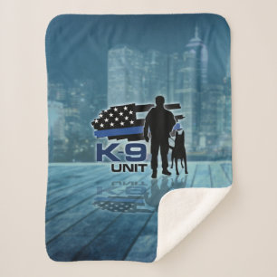 K-9 Unit -Police Dog - Malinois Sherpa Blanket