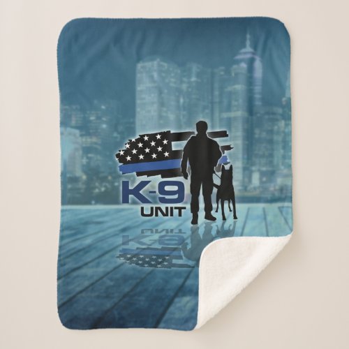 K_9 Unit  _Police Dog _ Malinois Sherpa Blanket