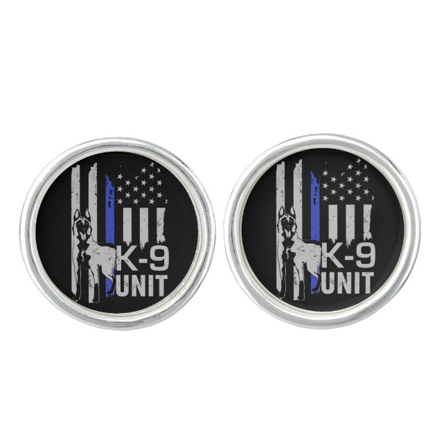 K-9 Unit  -Police Dog Unit- Malinois Cufflinks (Front)