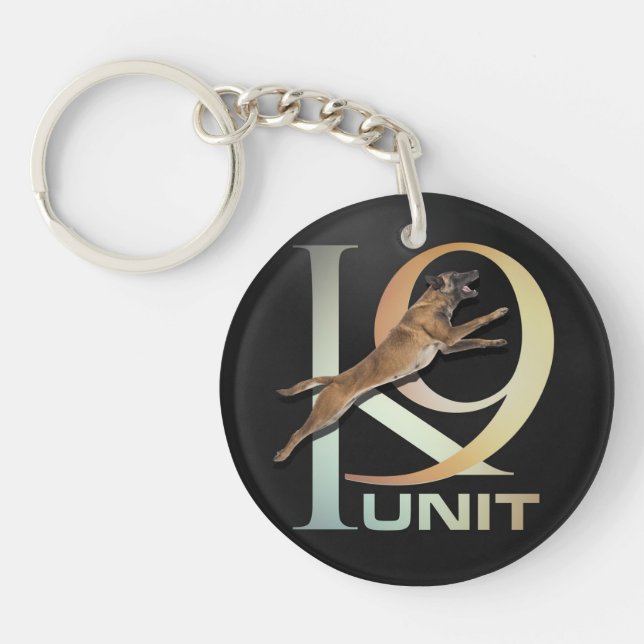 K-9 Unit  -Police Dog Unit- Malinois Keychain (Front)