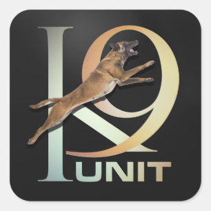 K-9 Unit  -Police Dog Unit- Malinois Square Sticker