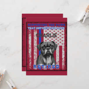 K-9 Veteran Boxer Working Dog Personalized Invitation