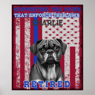 K-9 Veteran Boxer Working Dog Personalized  Poster