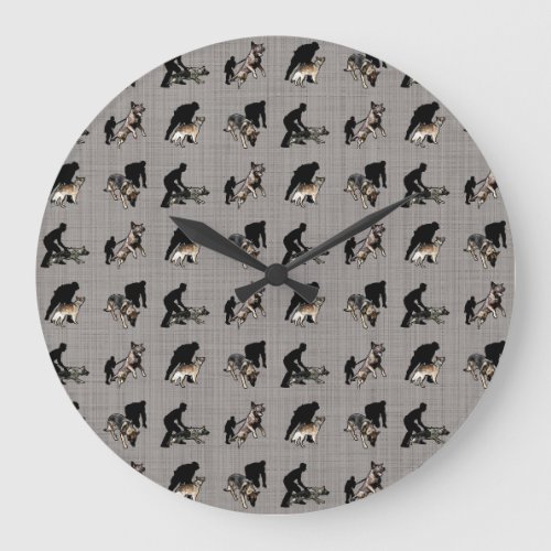 K_9 Working Dog Handler Pattern Large Clock