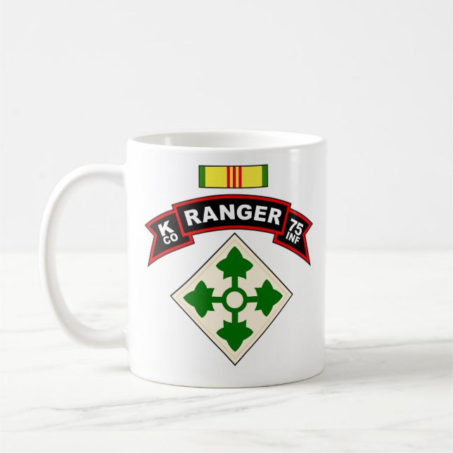 K Co, 75th Infantry - Ranger - 4th Inf, Vietnam Coffee Mug (Left)