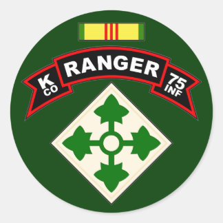 K Co, 75th Infantry Regiment - Rangers, Vietnam Classic Round Sticker