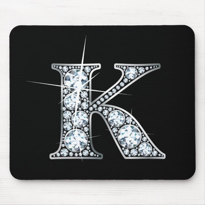 "K" Faux "Diamond Bling" Mousepad