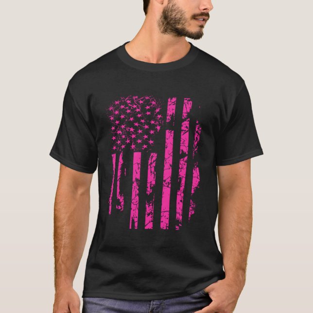 K Distressed Usa Flag T-Shirt (Front)