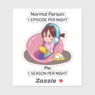 K-Drama Binge Watcher Girl – One Season Per Night Sticker