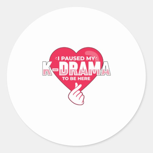 K_Drama Heart  South Korea Korean K_Pop Gifts Classic Round Sticker