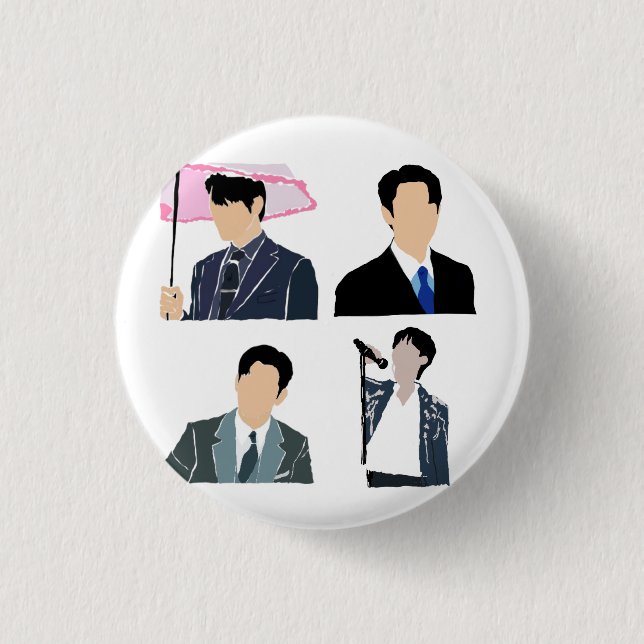 K-Drama Male Leads Button (Front)