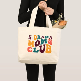 K-Drama Moms Club Souvenir Retro Style Groovy Large Tote Bag