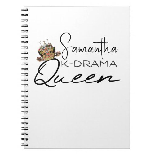 K_Drama Queen with Korean Crown Personalized  Note Notebook